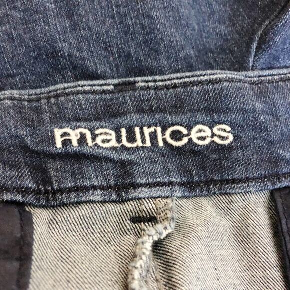 2/$30 Maurices 22 Plus Womens Dark Wash Denim Shorts - Picture 6 of 9